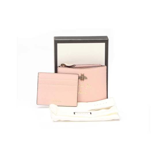 GUCCI Women's Animal Print Leather Compact Wallet in Pink - Picture 9 of 9